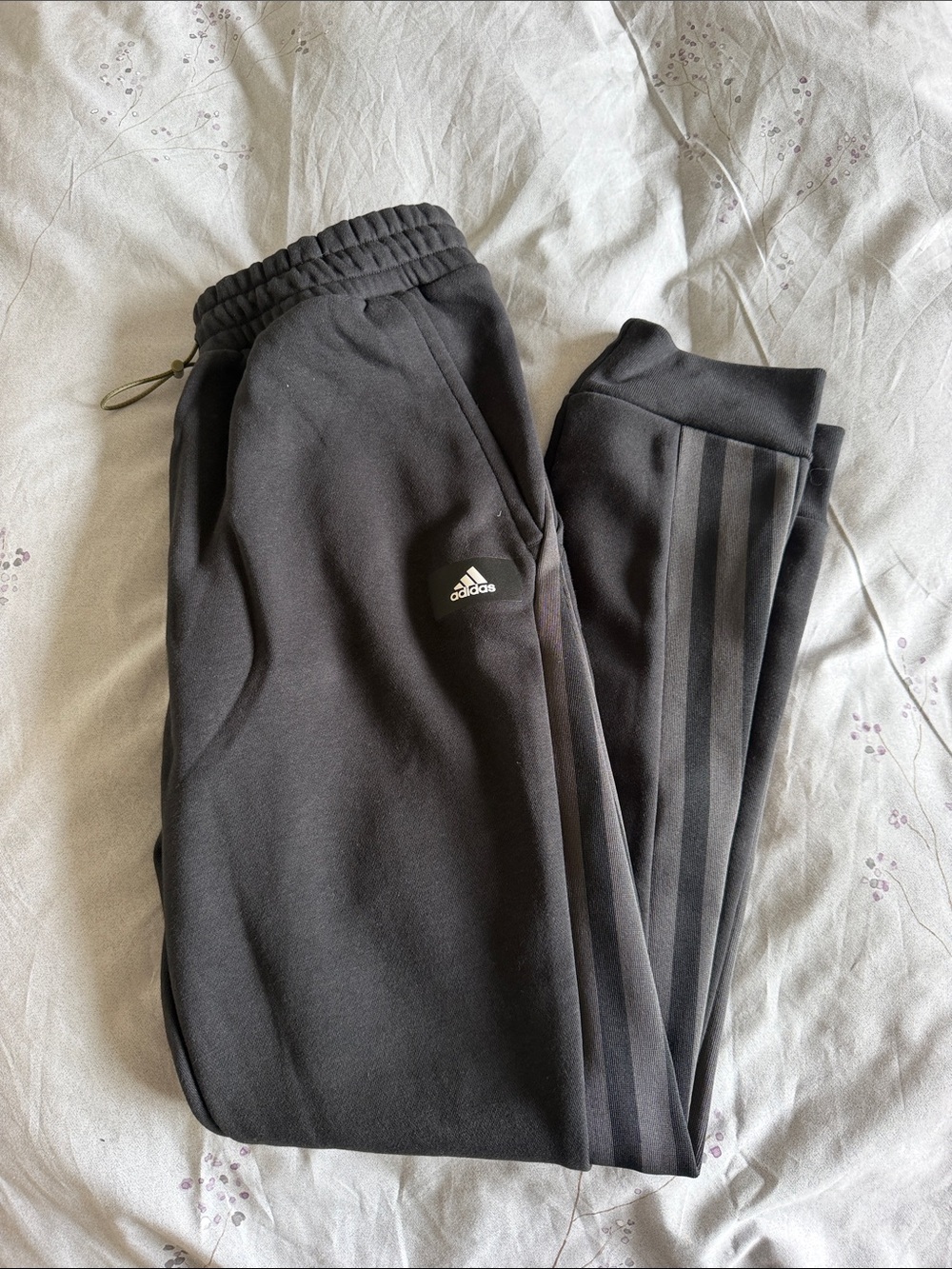 adidas Black Men's Three-Stripe Joggers